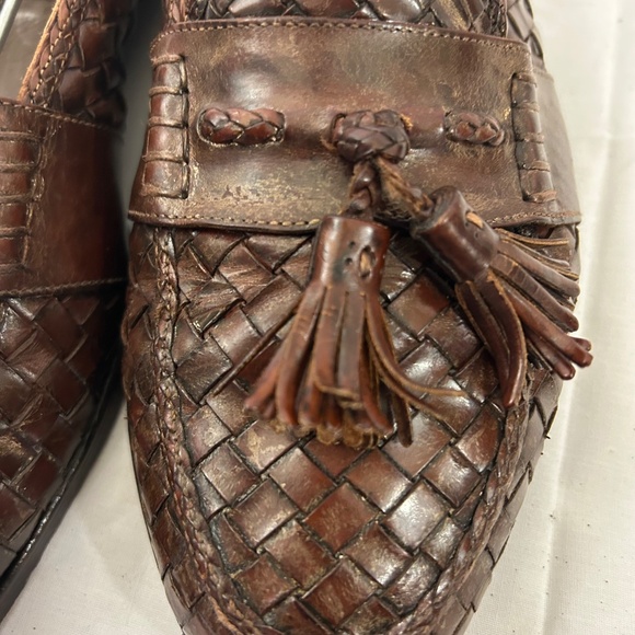 Bragano Cole Haan Men's Made in Italy Tassel Loafers Woven Leather Slip on Shoes - Picture 11 of 11